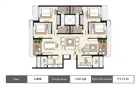 4 BHK-1942 SqFt